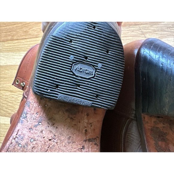 Vintage Handmade brown leather boots men’s size 8E. Lace up. - Picture 11 of 16